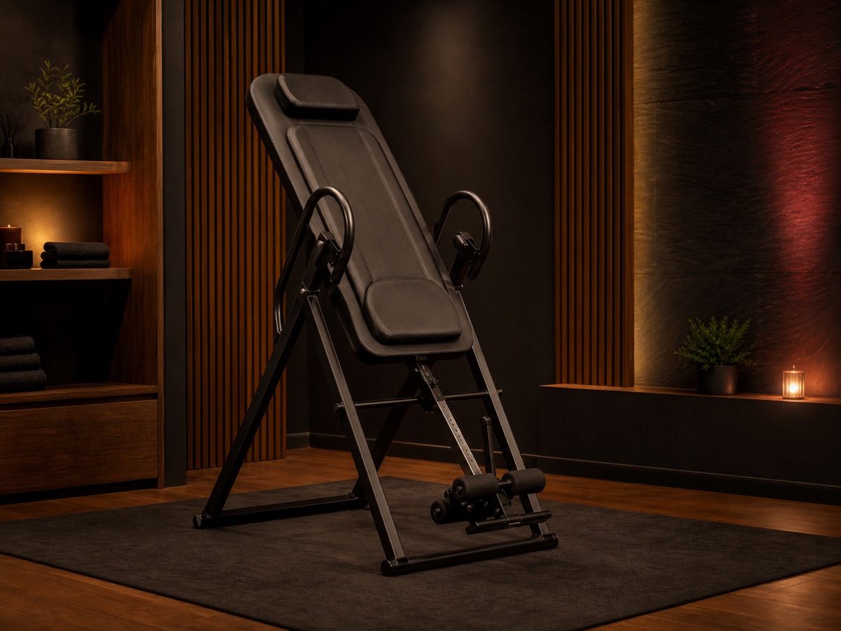 Inversion table in a warm private recovery room